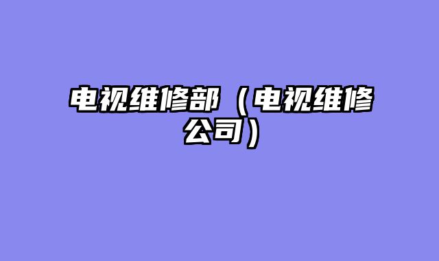 电视维修部（电视维修公司）