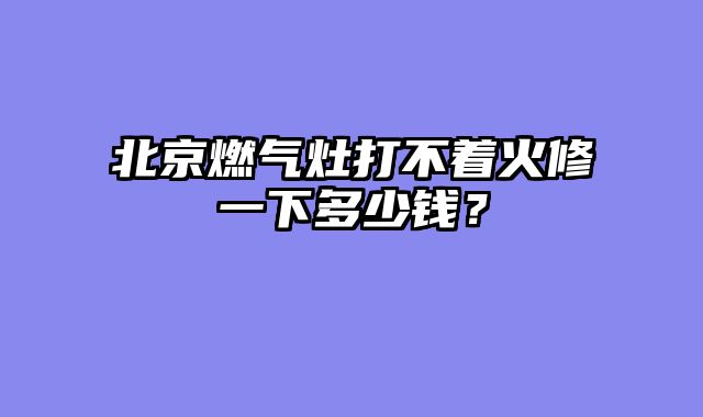 北京燃气灶打不着火修一下多少钱？