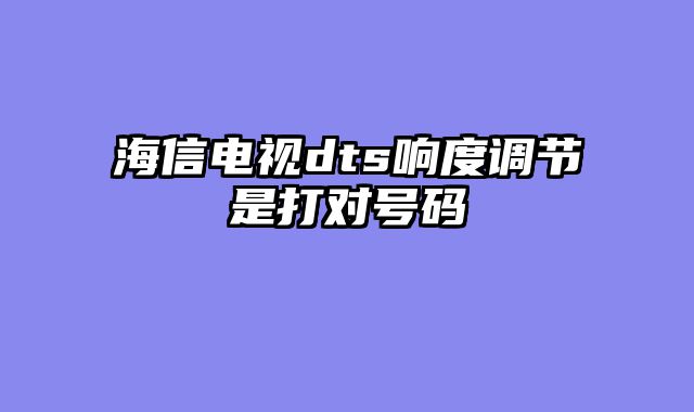 海信电视dts响度调节是打对号码