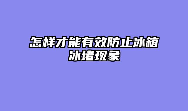怎样才能有效防止冰箱冰堵现象