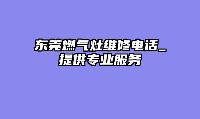 东莞燃气灶维修电话_提供专业服务