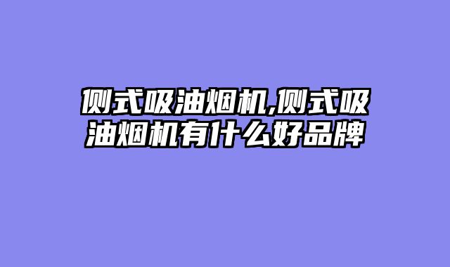 侧式吸油烟机,侧式吸油烟机有什么好品牌