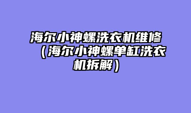 海尔小神螺洗衣机维修（海尔小神螺单缸洗衣机拆解）