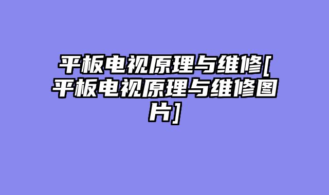 平板电视原理与维修[平板电视原理与维修图片]