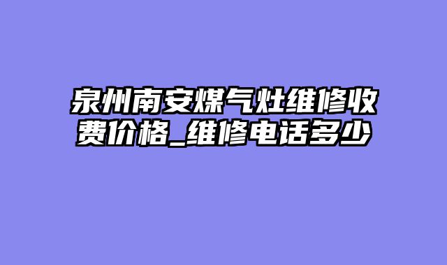 泉州南安煤气灶维修收费价格_维修电话多少