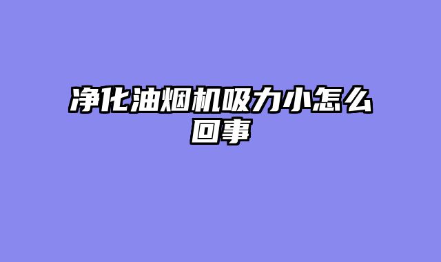 净化油烟机吸力小怎么回事