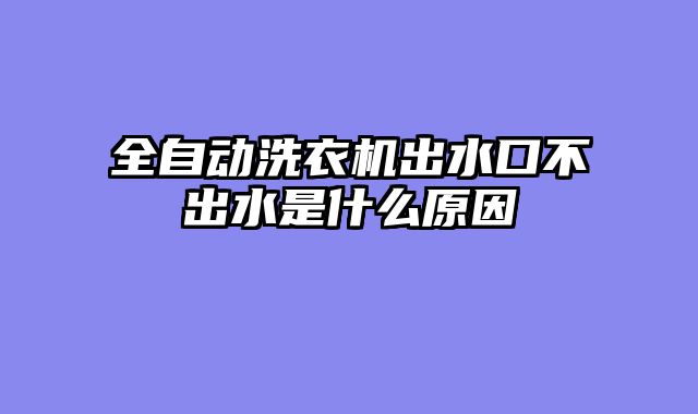 全自动洗衣机出水口不出水是什么原因