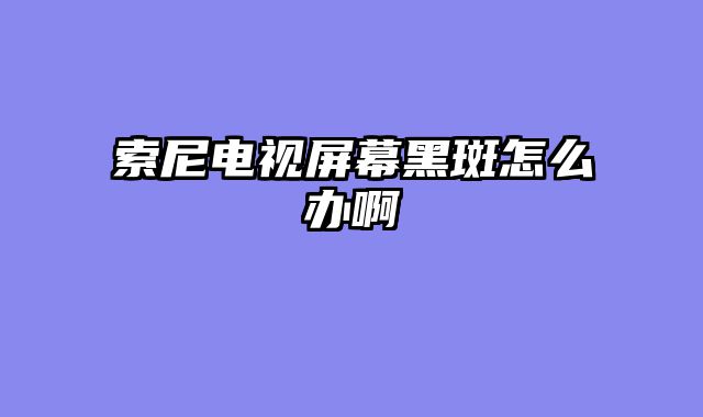 索尼电视屏幕黑斑怎么办啊