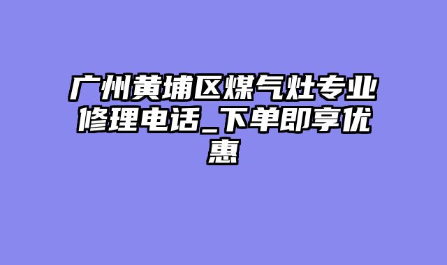 广州黄埔区煤气灶专业修理电话_下单即享优惠