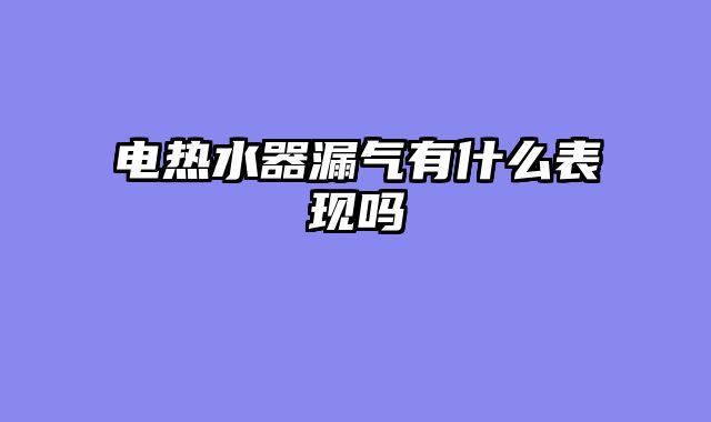 电热水器漏气有什么表现吗