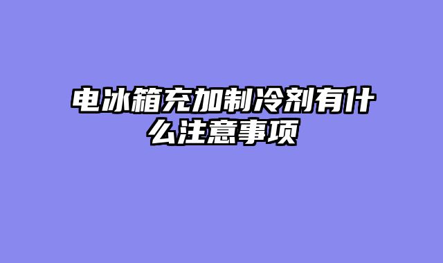电冰箱充加制冷剂有什么注意事项