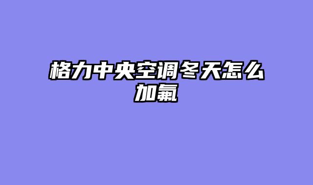 格力中央空调冬天怎么加氟