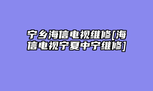 宁乡海信电视维修[海信电视宁夏中宁维修]