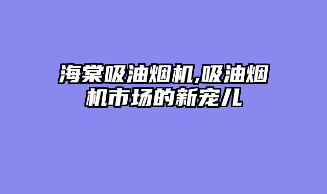 海棠吸油烟机,吸油烟机市场的新宠儿