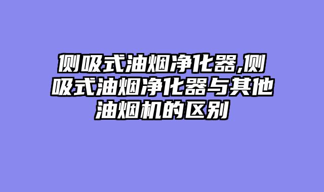 侧吸式油烟净化器,侧吸式油烟净化器与其他油烟机的区别