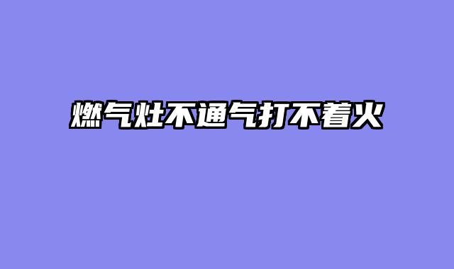 燃气灶不通气打不着火