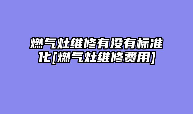 燃气灶维修有没有标准化[燃气灶维修费用]