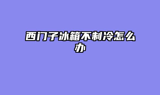 西门子冰箱不制冷怎么办
