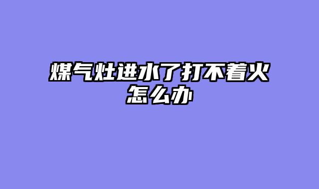 煤气灶进水了打不着火怎么办