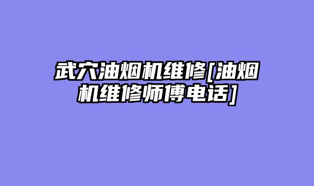 武穴油烟机维修[油烟机维修师傅电话]