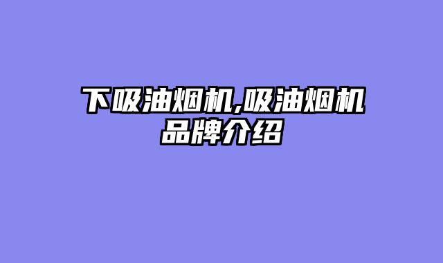 下吸油烟机,吸油烟机品牌介绍