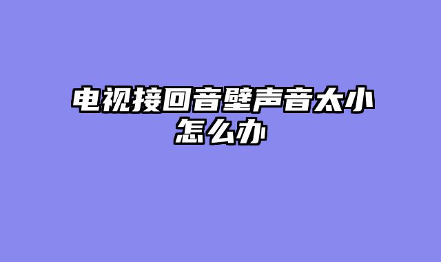 电视接回音壁声音太小怎么办