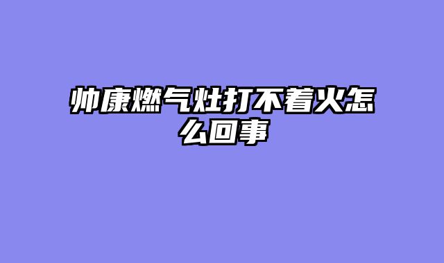 帅康燃气灶打不着火怎么回事