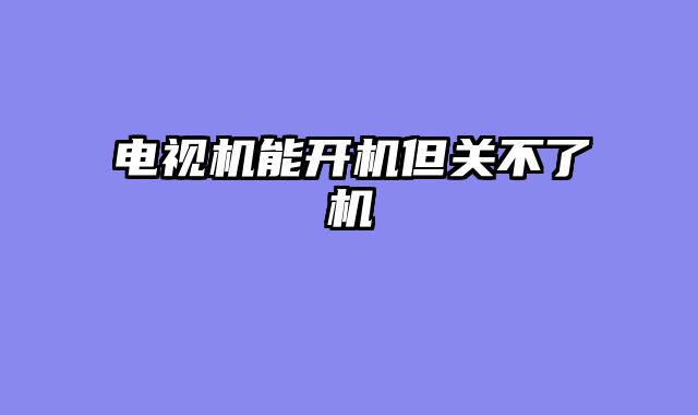电视机能开机但关不了机