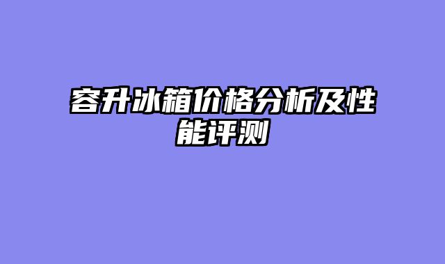容升冰箱价格分析及性能评测