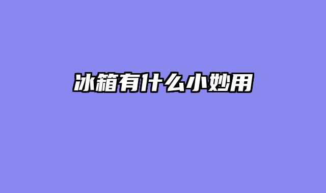 冰箱有什么小妙用