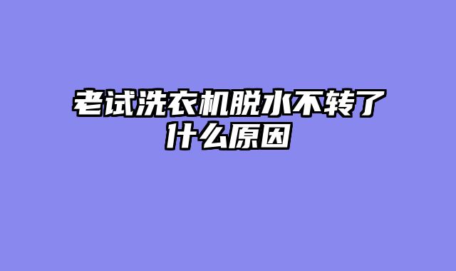 老试洗衣机脱水不转了什么原因