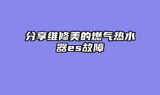 分享维修美的燃气热水器es故障