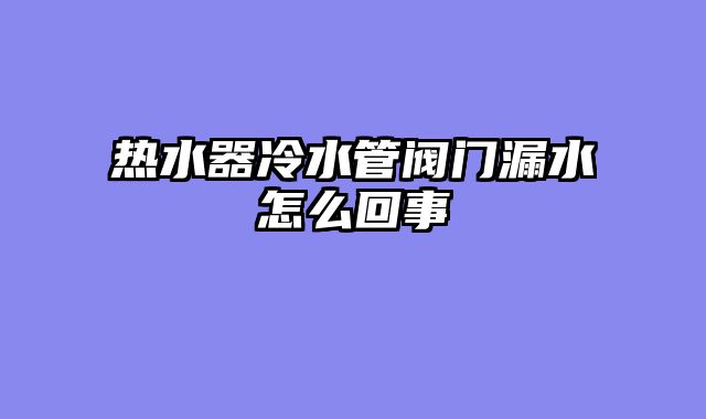 热水器冷水管阀门漏水怎么回事