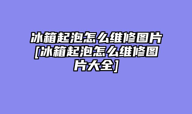 冰箱起泡怎么维修图片[冰箱起泡怎么维修图片大全]