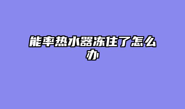 能率热水器冻住了怎么办