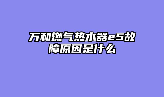 万和燃气热水器e5故障原因是什么