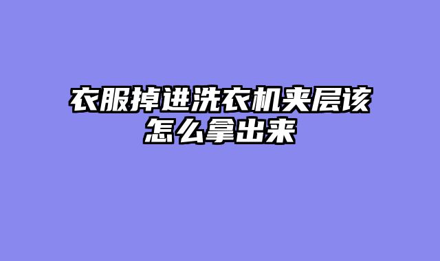 衣服掉进洗衣机夹层该怎么拿出来