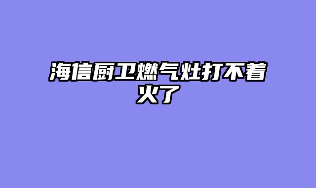 海信厨卫燃气灶打不着火了