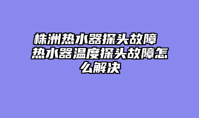 株洲热水器探头故障 热水器温度探头故障怎么解决