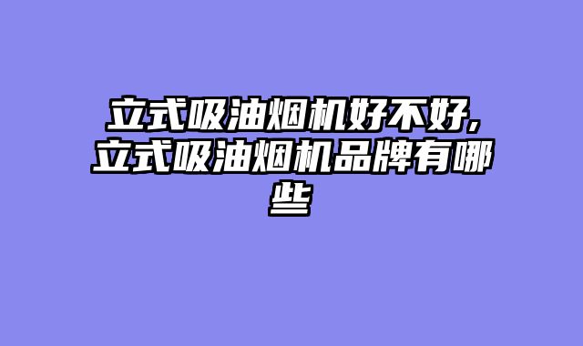 立式吸油烟机好不好,立式吸油烟机品牌有哪些