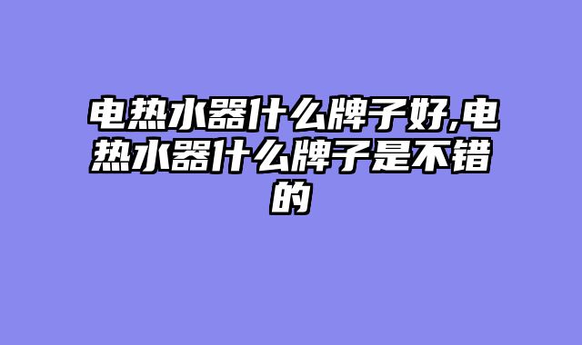 电热水器什么牌子好,电热水器什么牌子是不错的