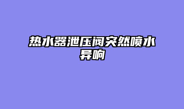 热水器泄压阀突然喷水异响