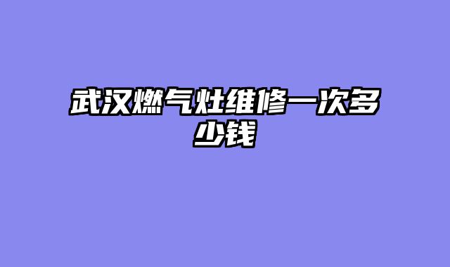 武汉燃气灶维修一次多少钱