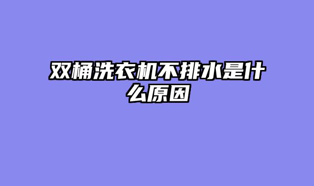 双桶洗衣机不排水是什么原因