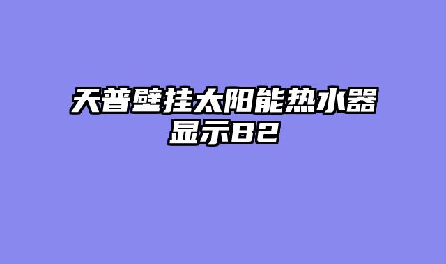 天普壁挂太阳能热水器显示B2