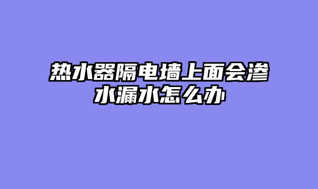 热水器隔电墙上面会渗水漏水怎么办