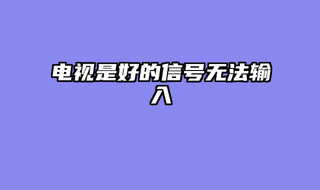 电视是好的信号无法输入