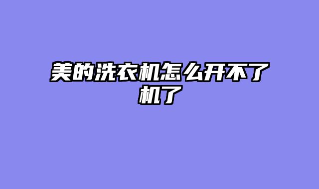 美的洗衣机怎么开不了机了