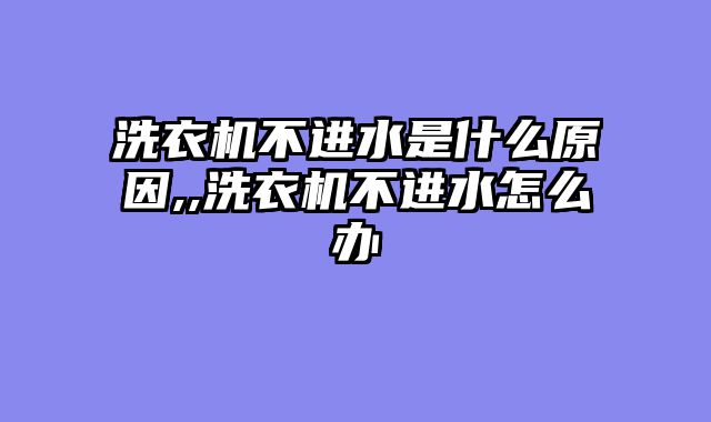 洗衣机不进水是什么原因,,洗衣机不进水怎么办