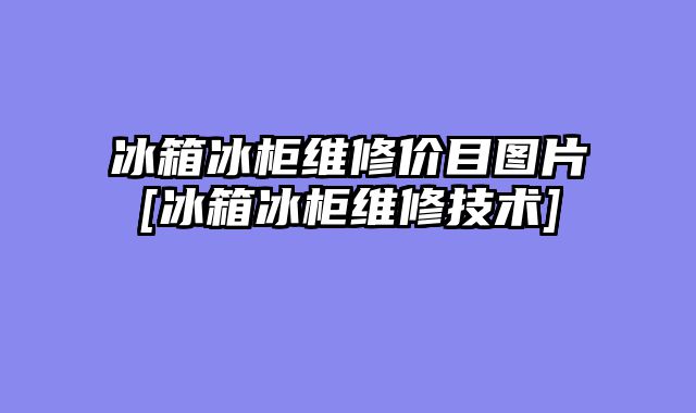 冰箱冰柜维修价目图片[冰箱冰柜维修技术]